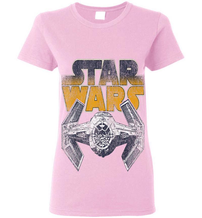 Inktee Store - Star Wars Super Retro Tie Fighter Classic Logo Womens T-Shirt Image