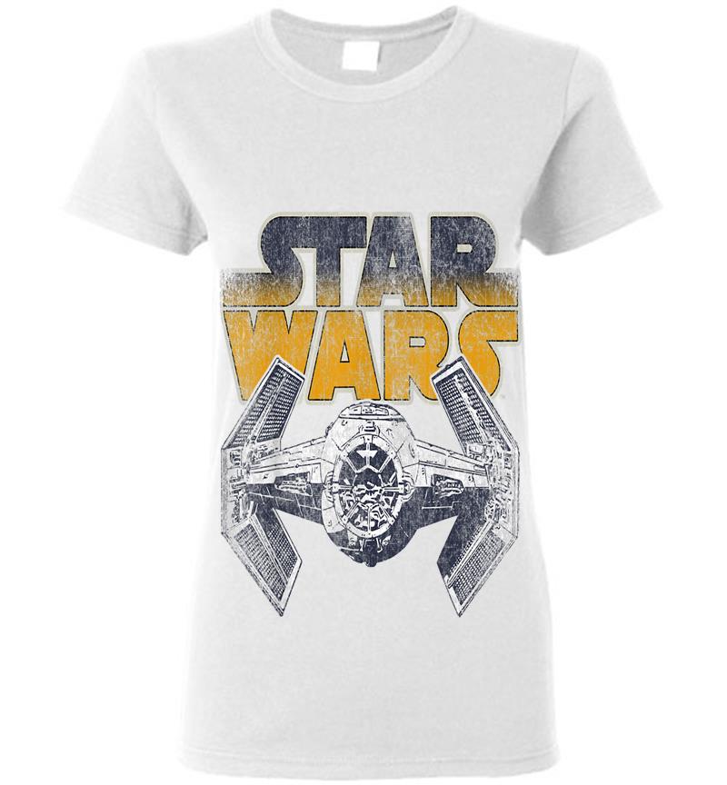 Inktee Store - Star Wars Super Retro Tie Fighter Classic Logo Womens T-Shirt Image