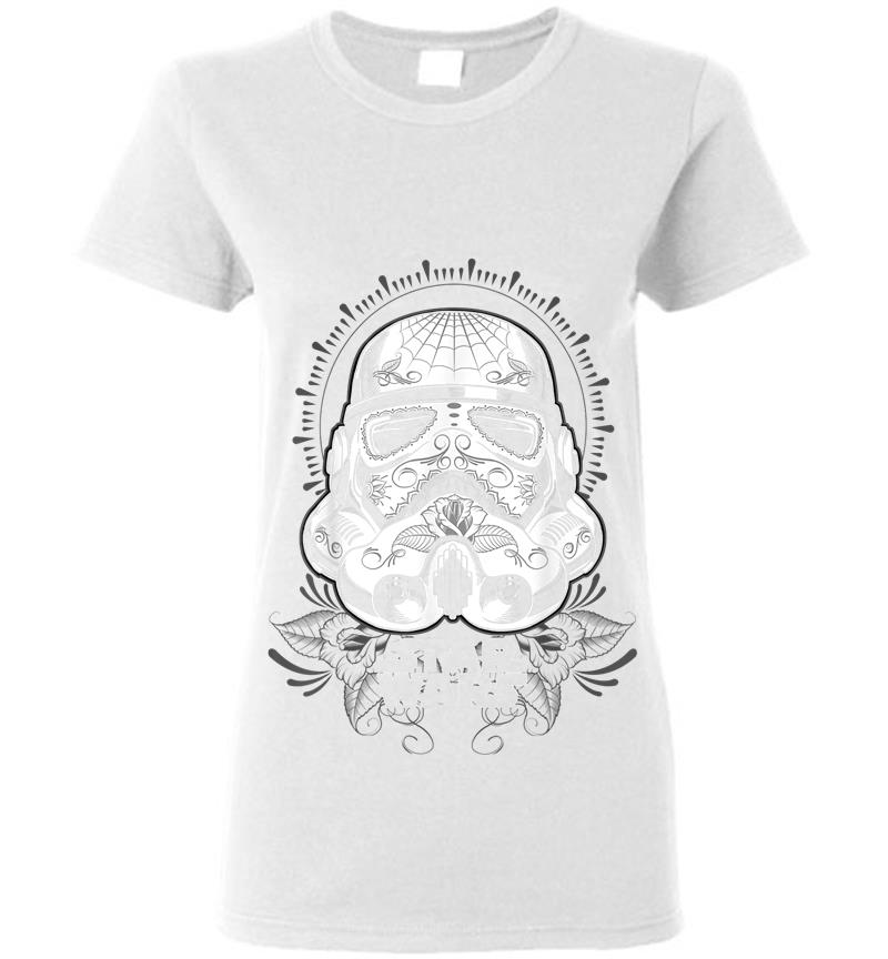 Inktee Store - Star Wars Tattoo Stormtrooper Helmet Graphic Womens T-Shirt Image