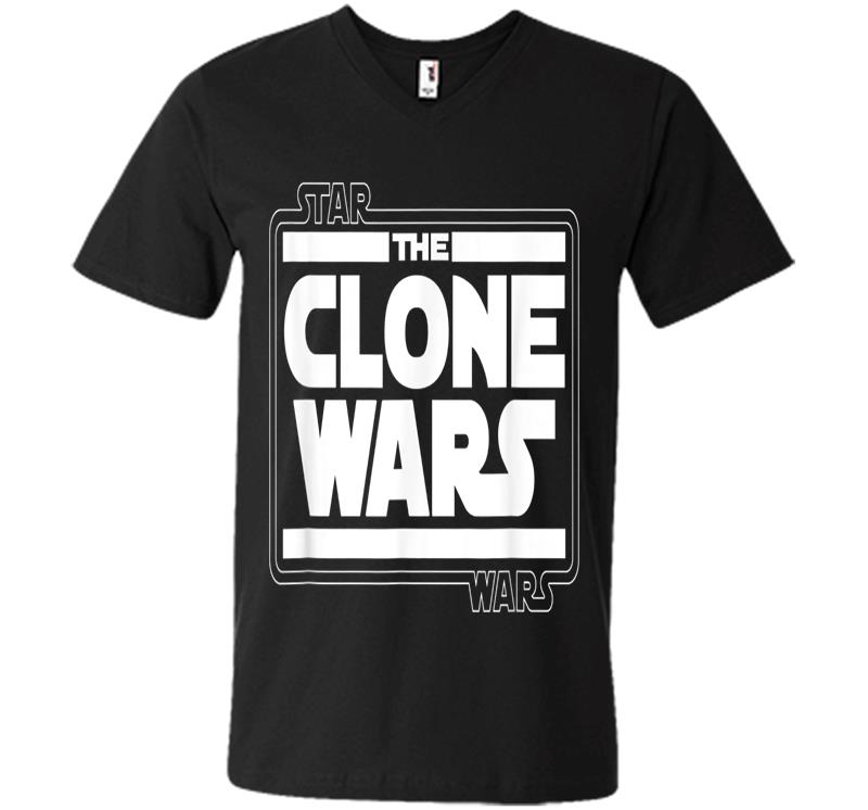 Star Wars The Clone Wars Logo V-Neck T-Shirt