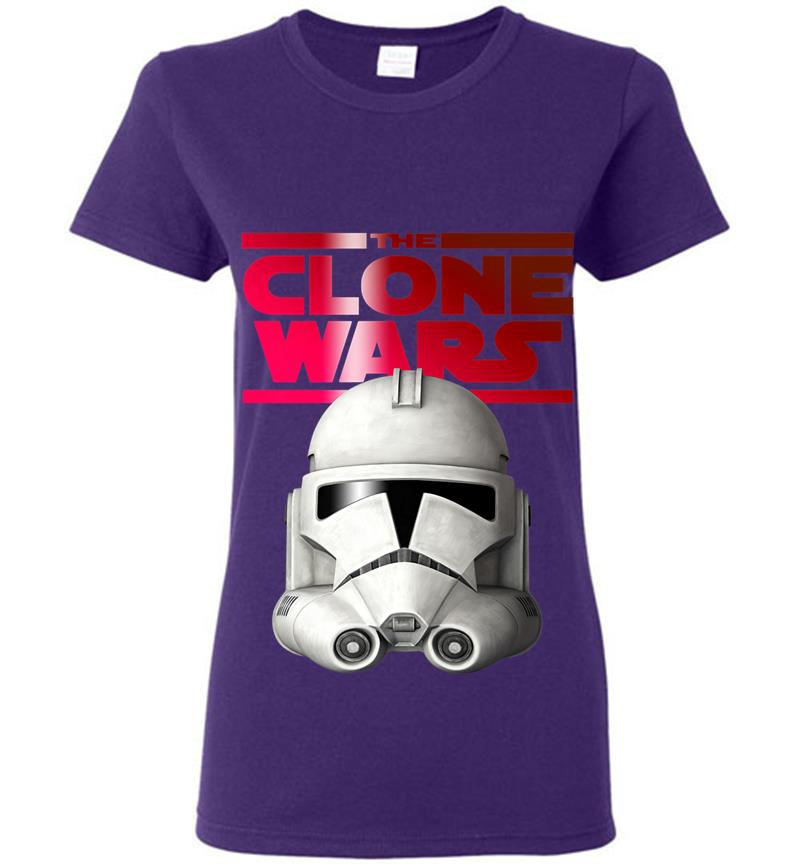 Inktee Store - Star Wars The Clone Wars Trooper Helmet Premium Womens T-Shirt Image