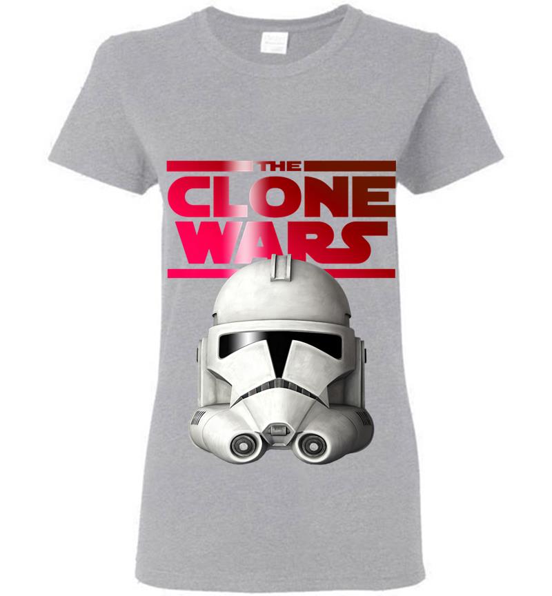 Inktee Store - Star Wars The Clone Wars Trooper Helmet Premium Womens T-Shirt Image
