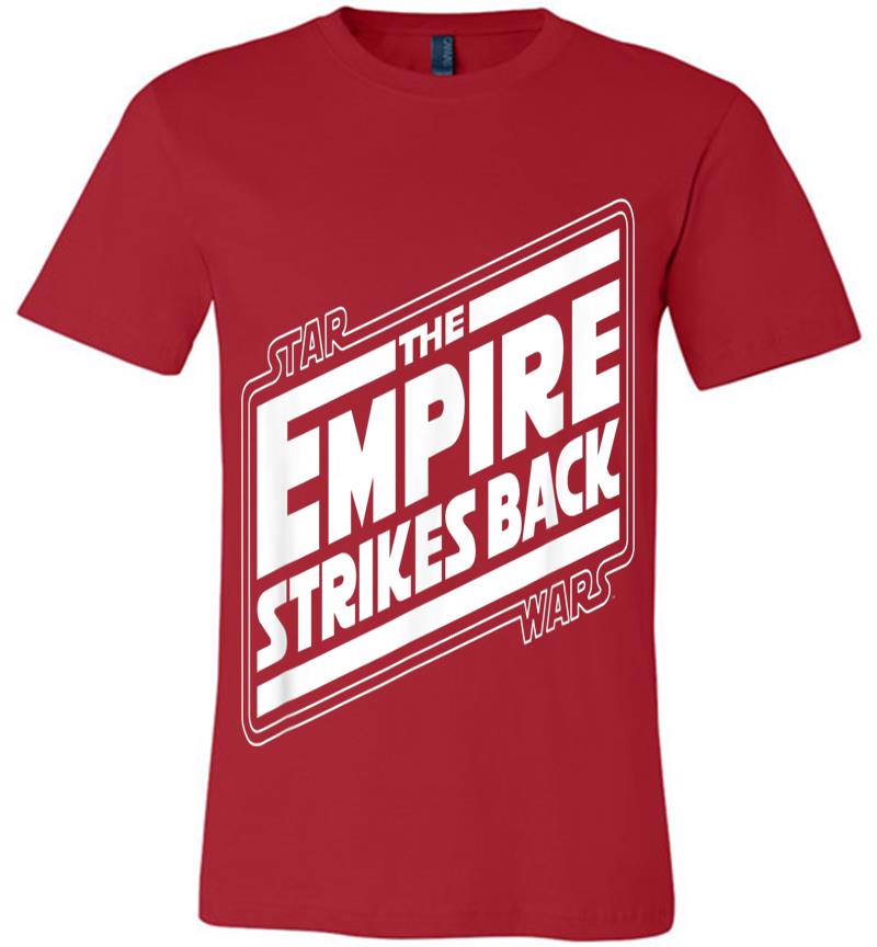 Inktee Store - Star Wars The Empire Strikes Back Angled Movie Logo Premium T-Shirt Image
