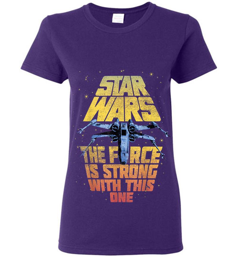 Inktee Store - Star Wars The Force Is Strong With This One Womens T-Shirt Image