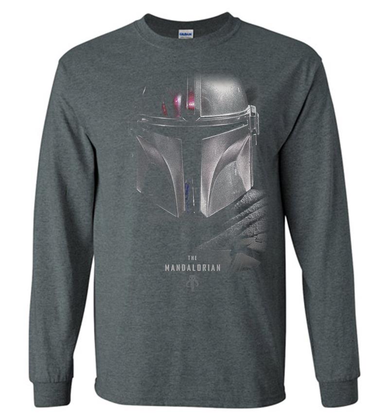 Inktee Store - Star Wars The Mandalorian Dark Portrait Long Sleeve T-Shirt Image