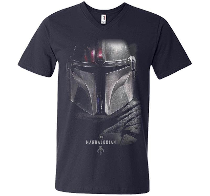 Inktee Store - Star Wars The Mandalorian Dark Portrait V-Neck T-Shirt Image