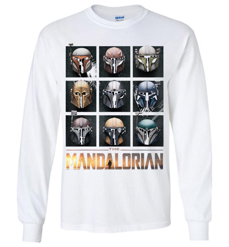 Inktee Store - Star Wars The Mandalorian Helmet Box Up Long Sleeve T-Shirt Image