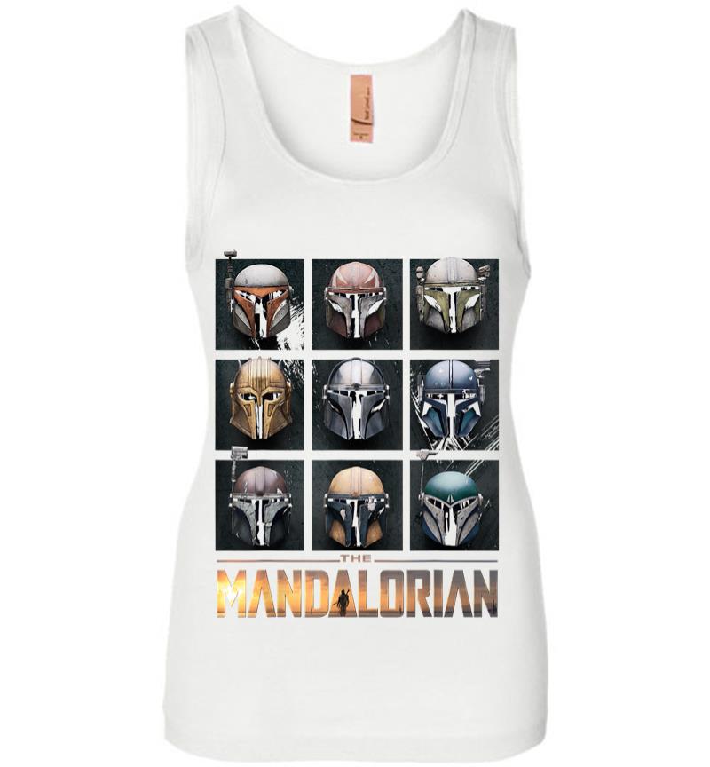 Inktee Store - Star Wars The Mandalorian Helmet Box Up Women Jersey Tank Top Image