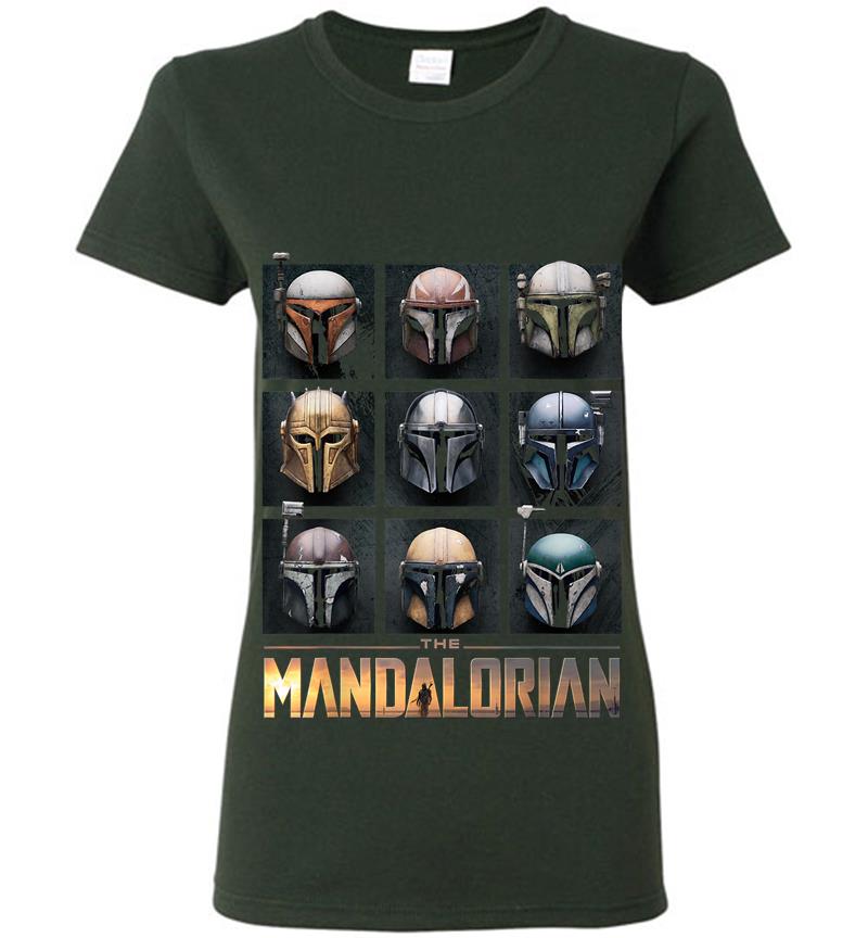 Inktee Store - Star Wars The Mandalorian Helmet Box Up Women T-Shirt Image