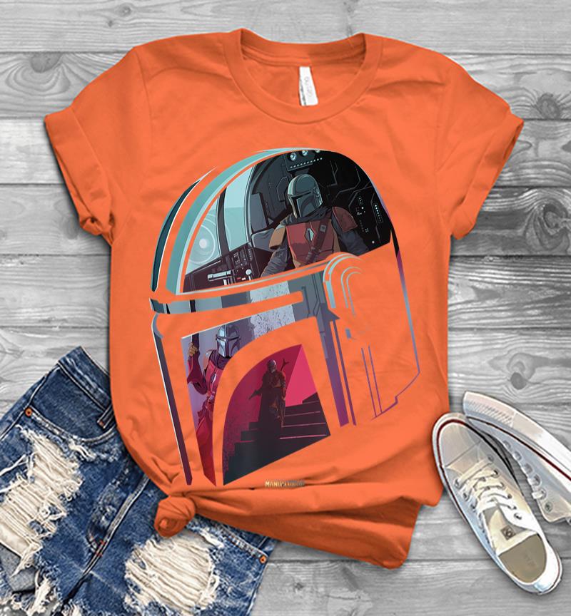 Inktee Store - Star Wars The Mandalorian Helmet Scene Fill Men T-Shirt Image
