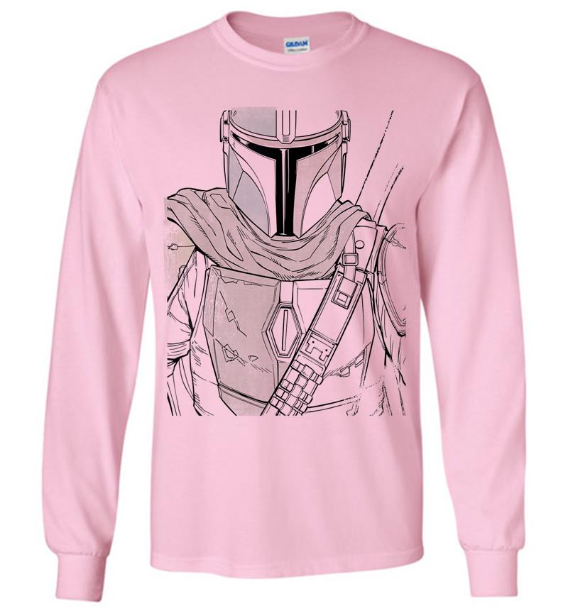 Inktee Store - Star Wars The Mandalorian Muted Warrior Long Sleeve T-Shirt Image