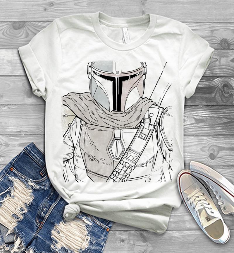 Inktee Store - Star Wars The Mandalorian Muted Warrior Mens T-Shirt Image