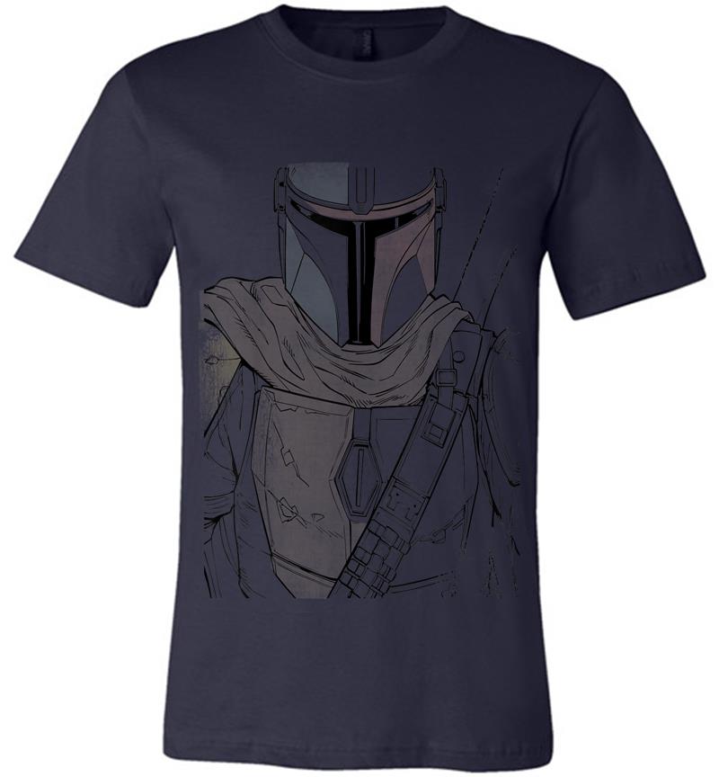 Inktee Store - Star Wars The Mandalorian Muted Warrior Premium T-Shirt Image