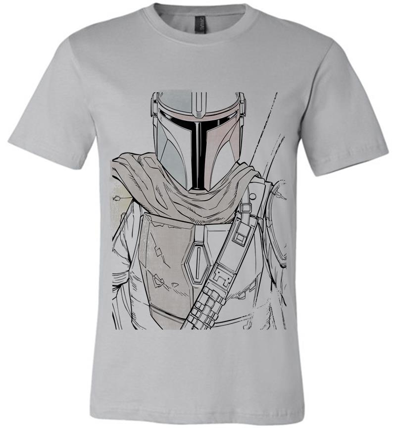 Inktee Store - Star Wars The Mandalorian Muted Warrior Premium T-Shirt Image