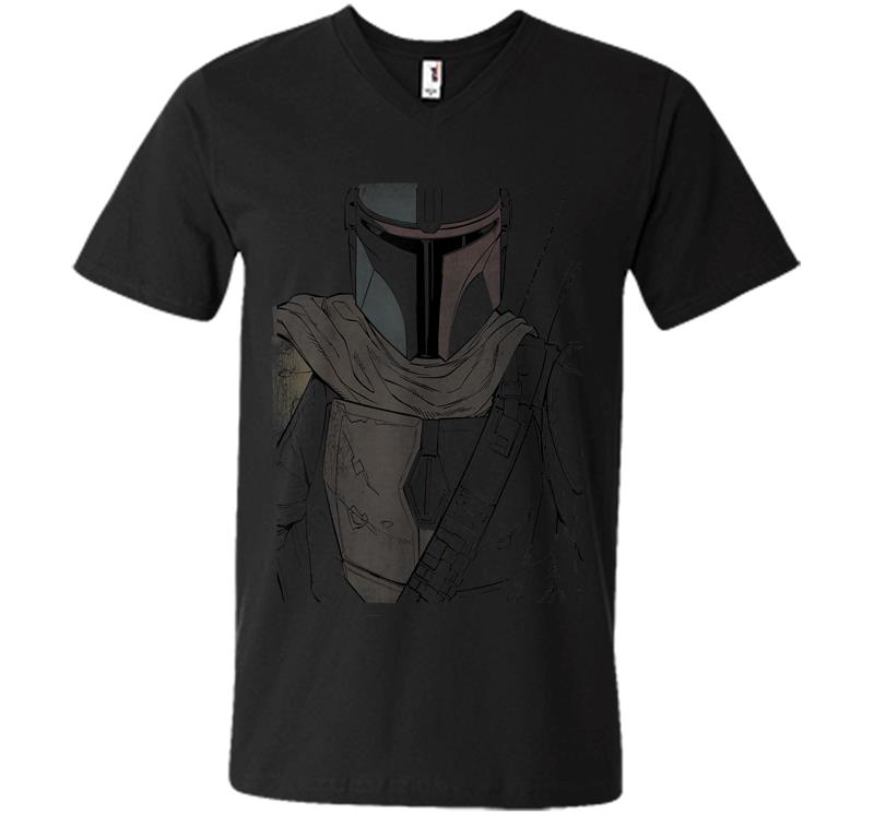 Star Wars The Mandalorian Muted Warrior V-neck T-shirt