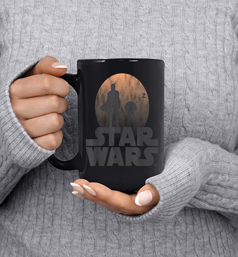 Star Wars The Mandalorian Sleeping Child Silhouette Mug
