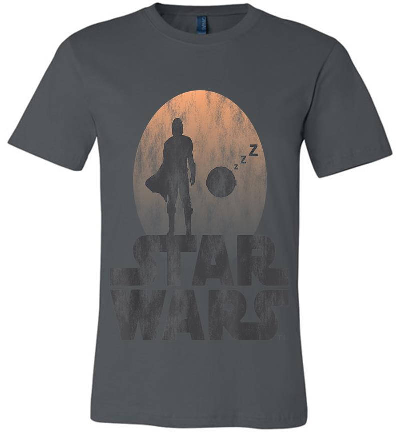 Star Wars The Mandalorian Sleeping Child Silhouette Premium T-Shirt