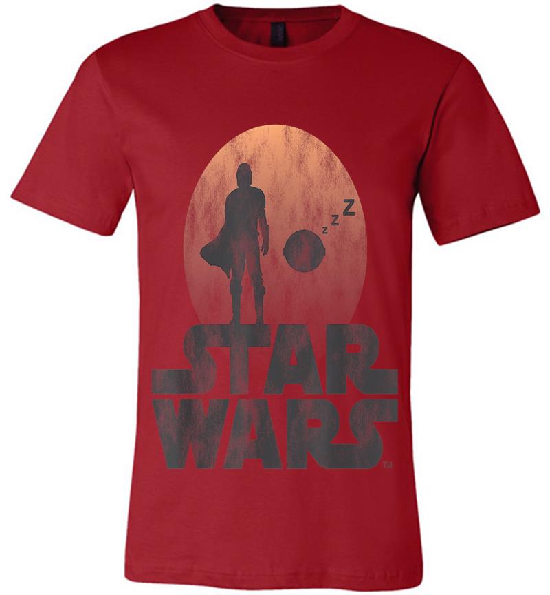 Inktee Store - Star Wars The Mandalorian Sleeping Child Silhouette Premium T-Shirt Image