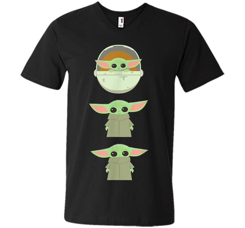 Star Wars The Mandalorian The Child Cartoon Poses V-neck T-shirt