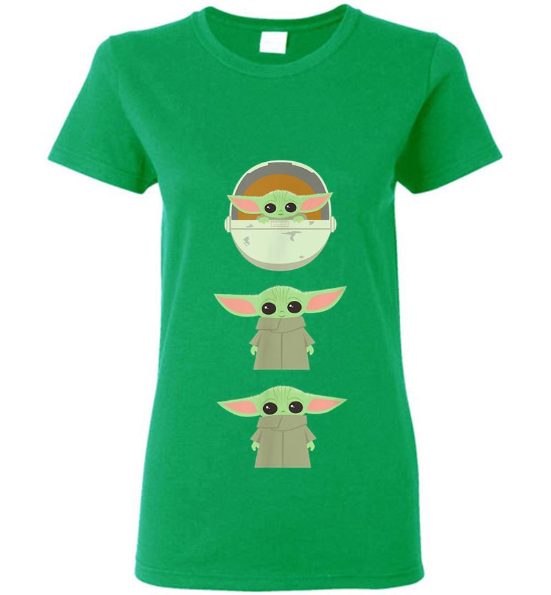 Inktee Store - Star Wars The Mandalorian The Child Cartoon Poses Women T-Shirt Image