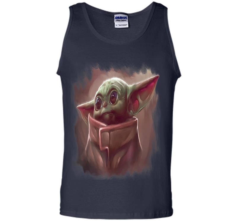 Inktee Store - Star Wars The Mandalorian The Child Cute Painted Portrait Mens Tank Top Image