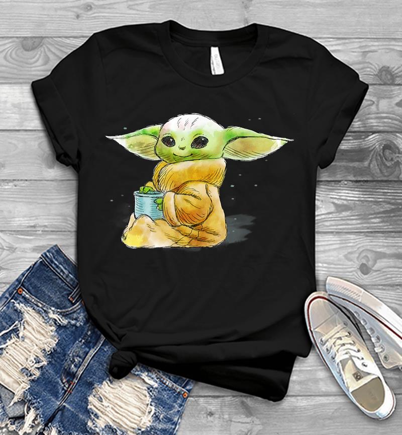 Star Wars The Mandalorian The Child Drink Soup Illustration Men T-shirt