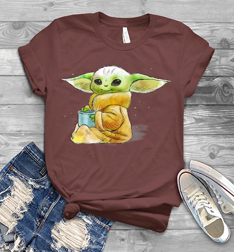 Inktee Store - Star Wars The Mandalorian The Child Drink Soup Illustration Men T-Shirt Image