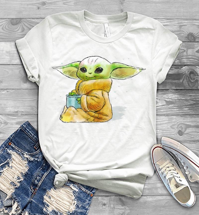 Inktee Store - Star Wars The Mandalorian The Child Drink Soup Illustration Men T-Shirt Image