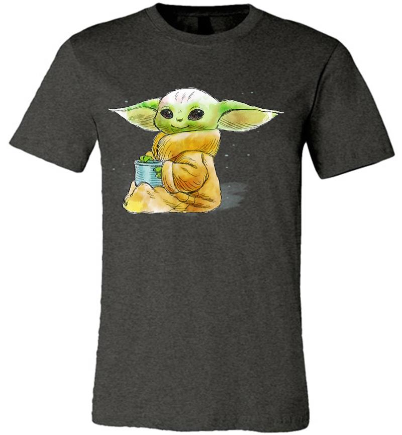 Inktee Store - Star Wars The Mandalorian The Child Drink Soup Illustration Premium T-Shirt Image