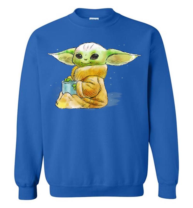 Inktee Store - Star Wars The Mandalorian The Child Drink Soup Illustration Sweatshirt Image
