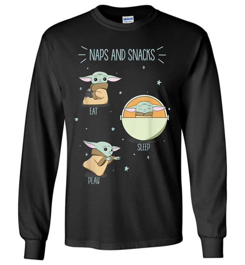 Star Wars The Mandalorian The Child Naps And Snacks Doodles Long Sleeve T-shirt