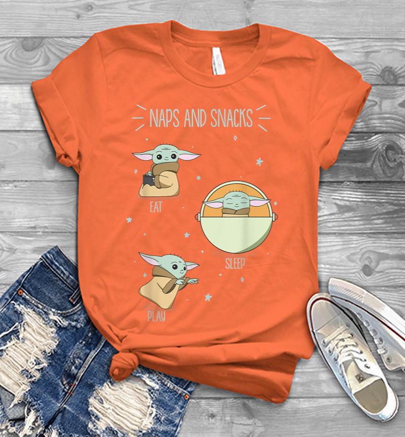 Inktee Store - Star Wars The Mandalorian The Child Naps And Snacks Doodles Men T-Shirt Image