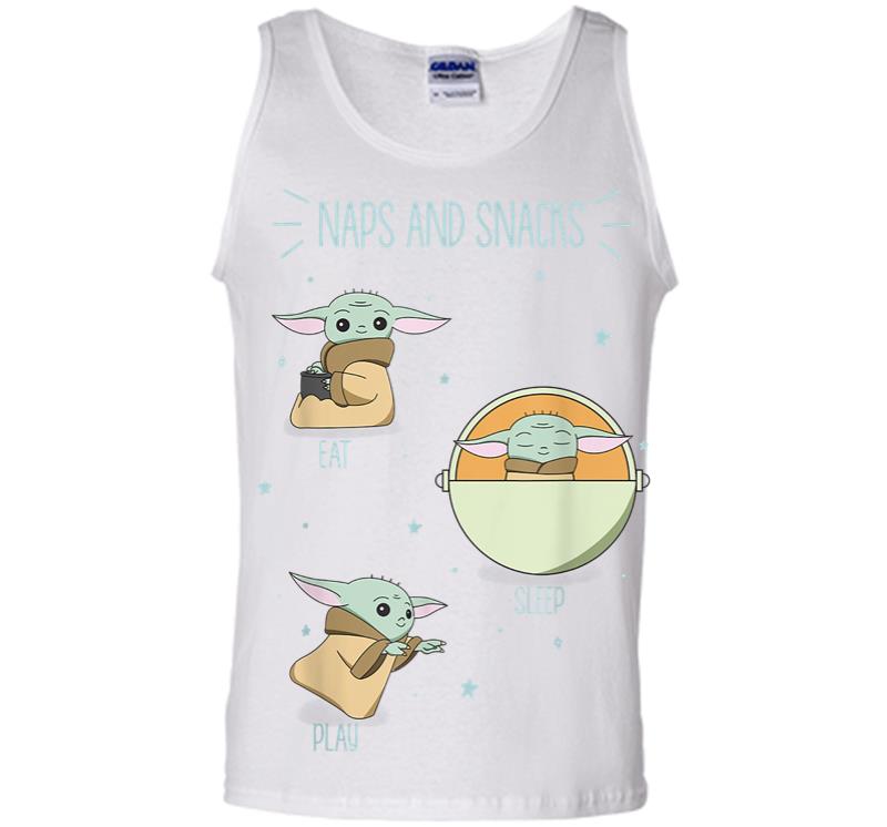 Inktee Store - Star Wars The Mandalorian The Child Naps And Snacks Doodles Men Tank Top Image