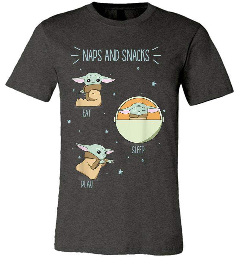 Inktee Store - Star Wars The Mandalorian The Child Naps And Snacks Doodles Premium T-Shirt Image