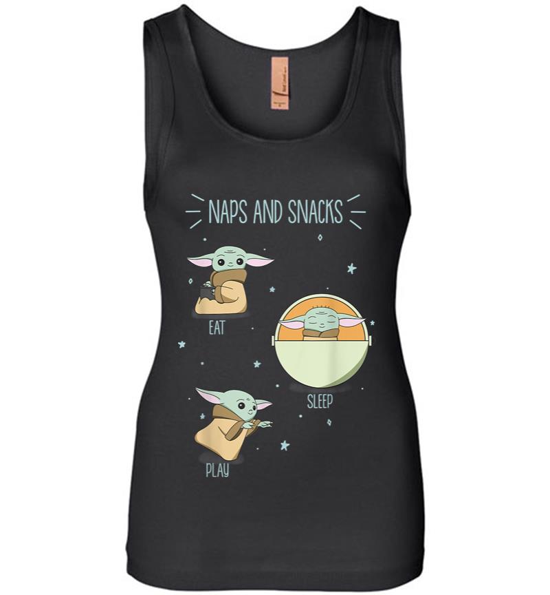 Star Wars The Mandalorian The Child Naps And Snacks Doodles Women Jersey Tank Top