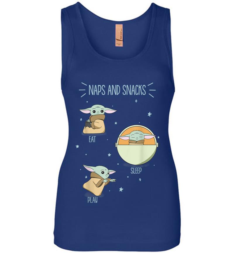 Inktee Store - Star Wars The Mandalorian The Child Naps And Snacks Doodles Women Jersey Tank Top Image