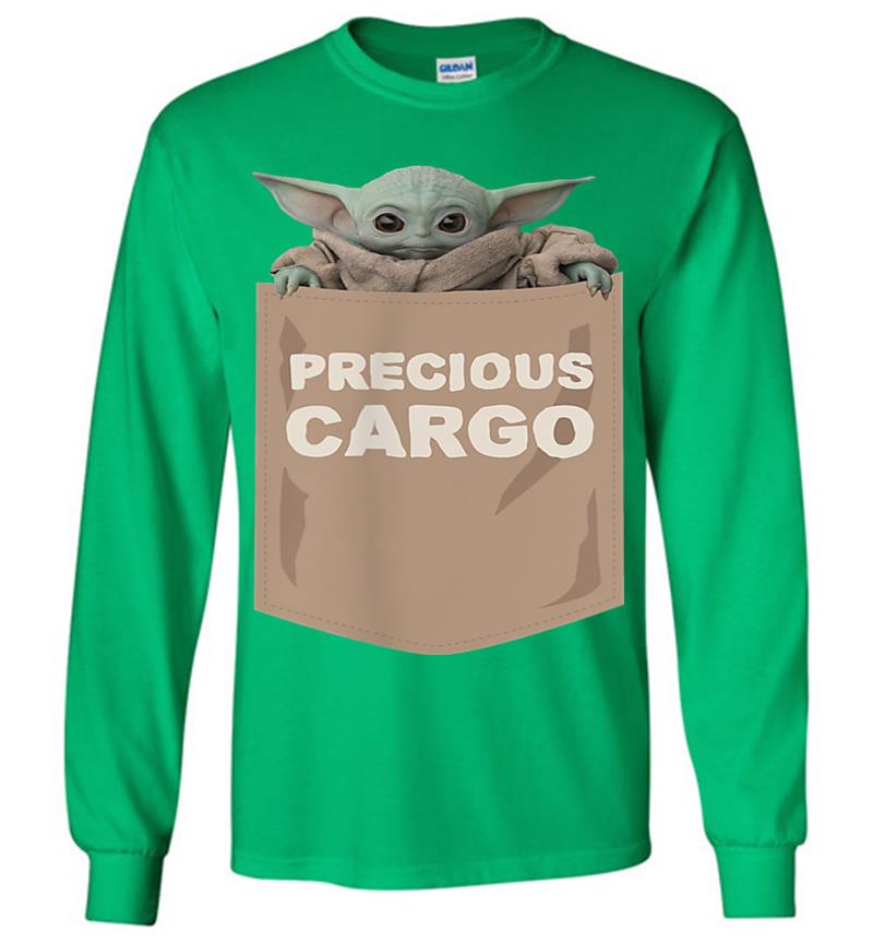 Inktee Store - Star Wars The Mandalorian The Child Precious Cargo Pocket Long Sleeve T-Shirt Image