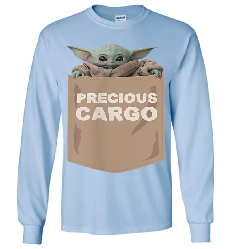 Inktee Store - Star Wars The Mandalorian The Child Precious Cargo Pocket Long Sleeve T-Shirt Image