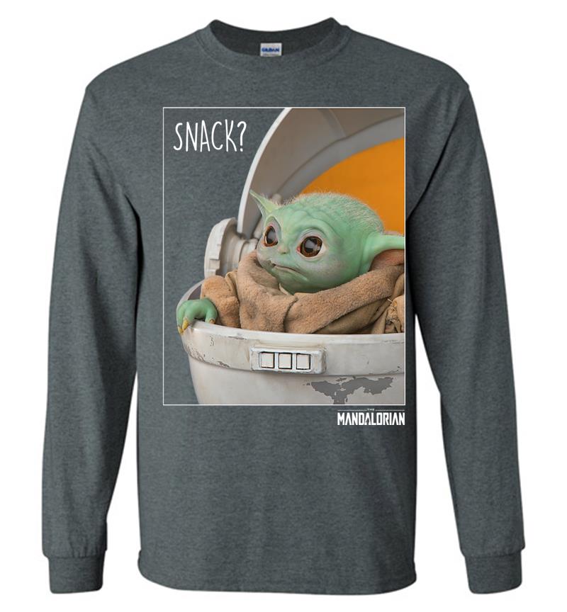 Inktee Store - Star Wars The Mandalorian The Child Snack Time Premium Long Sleeve T-Shirt Image