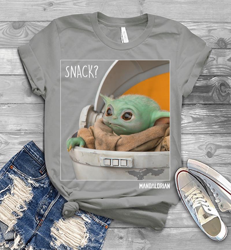 Inktee Store - Star Wars The Mandalorian The Child Snack Time Men T-Shirt Image