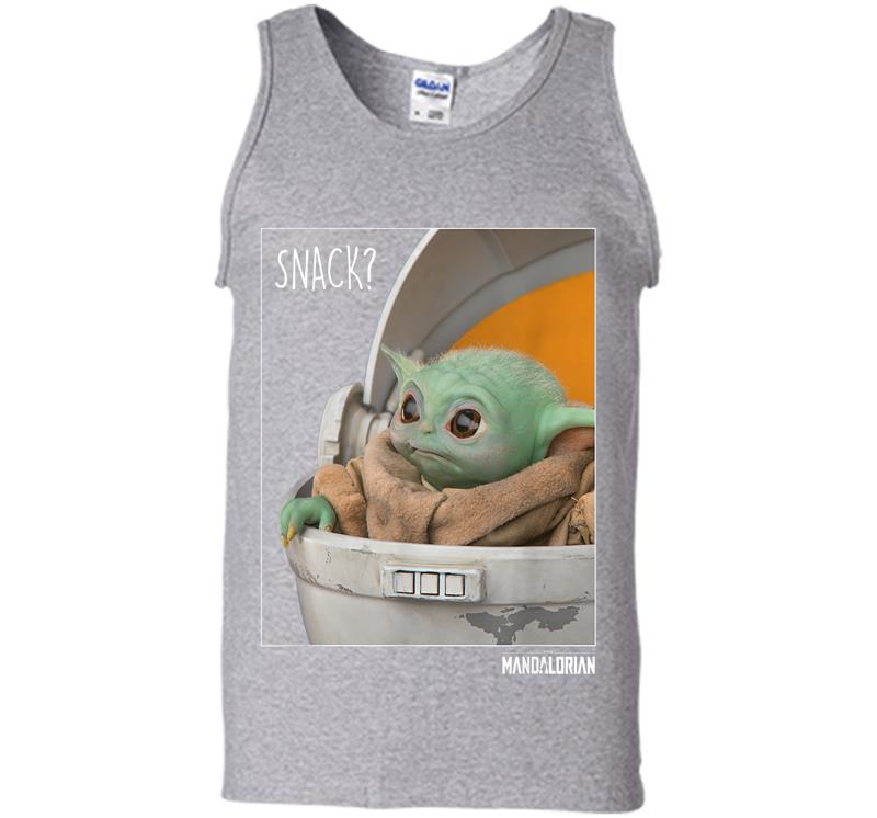 Inktee Store - Star Wars The Mandalorian The Child Snack Time Mens Tank Top Image