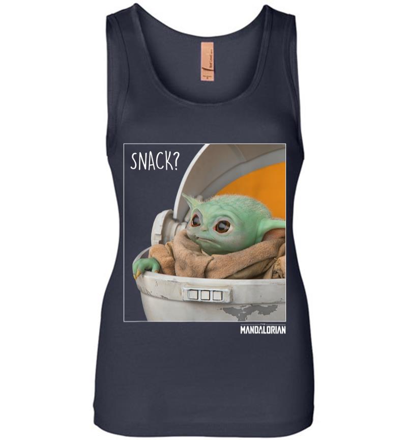 Inktee Store - Star Wars The Mandalorian The Child Snack Time Women Jersey Tank Top Image