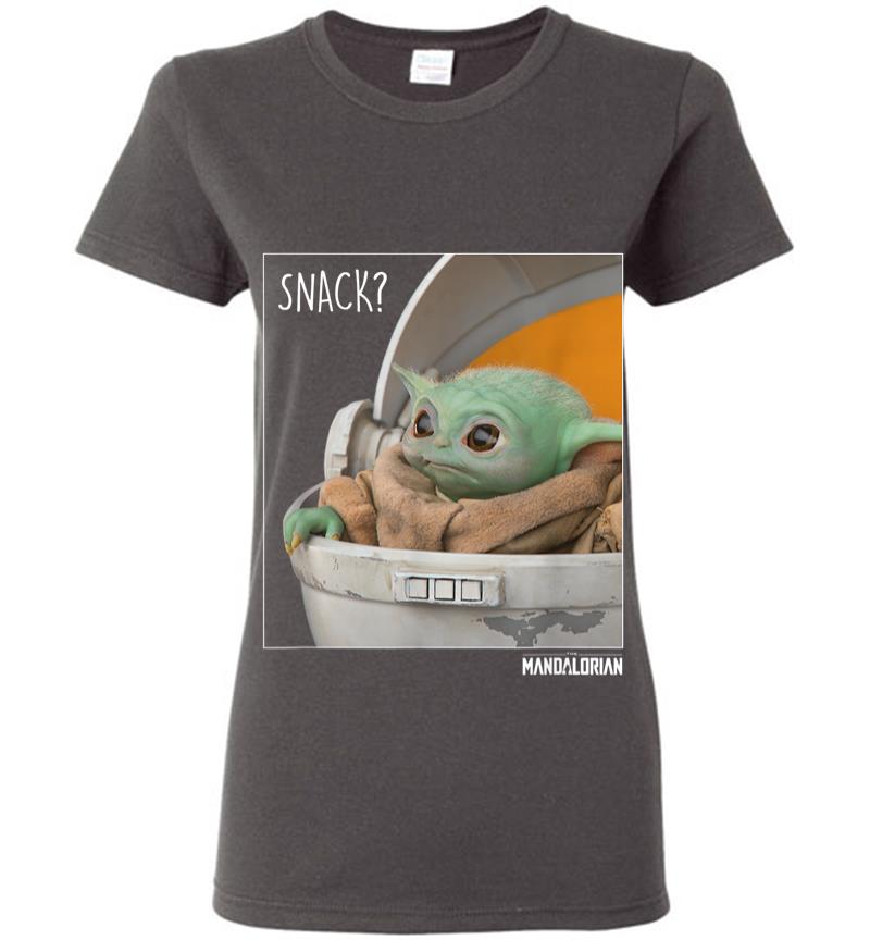 Inktee Store - Star Wars The Mandalorian The Child Snack Time Women T-Shirt Image