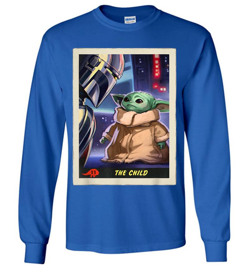 Inktee Store - Star Wars The Mandalorian The Child Trading Card Long Sleeve T-Shirt Image