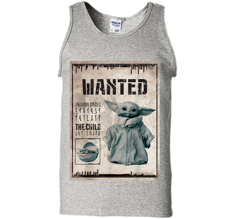 Star Wars The Mandalorian The Child Wanted Poster Mens Tank Top