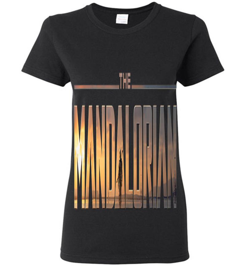 Star Wars The Mandalorian Title Fill Logo Graphic C1 Womens T-Shirt