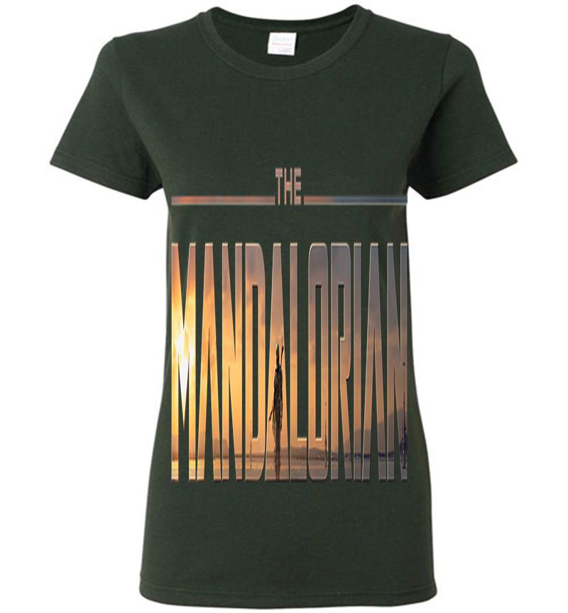 Inktee Store - Star Wars The Mandalorian Title Fill Logo Graphic C1 Womens T-Shirt Image