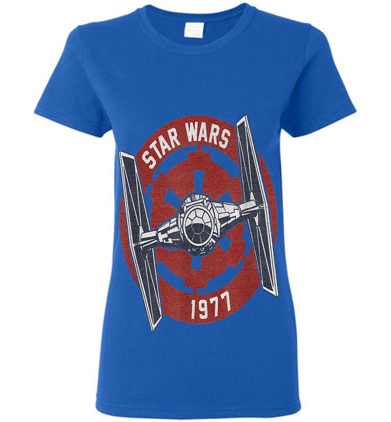 Inktee Store - Star Wars Tie Fighter Imperial 1977 Badge Graphic Womens T-Shirt Image
