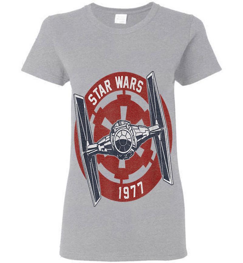 Inktee Store - Star Wars Tie Fighter Imperial 1977 Badge Graphic Womens T-Shirt Image