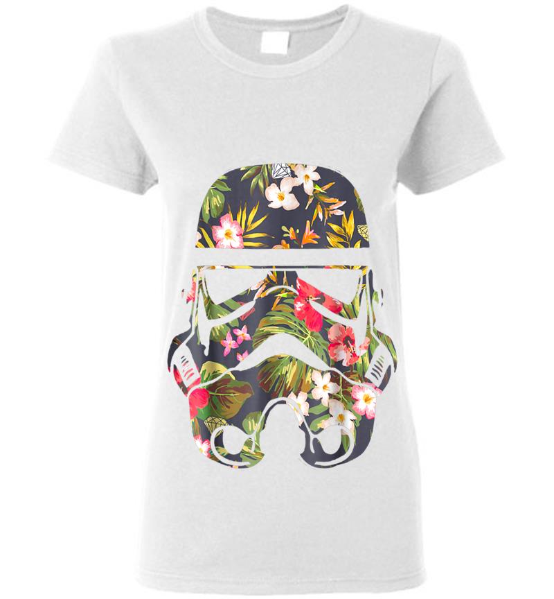 Inktee Store - Star Wars Tropical Stormtrooper Floral Print Graphic Womens T-Shirt Image